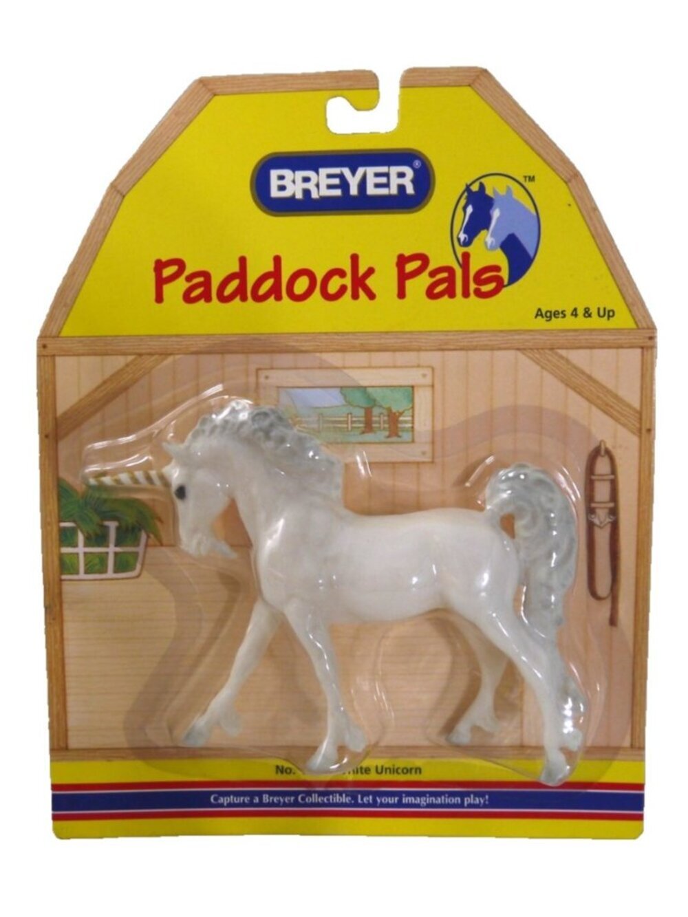 Breyer Paddock Pals 1606 White Unicorn horse 6" long, New